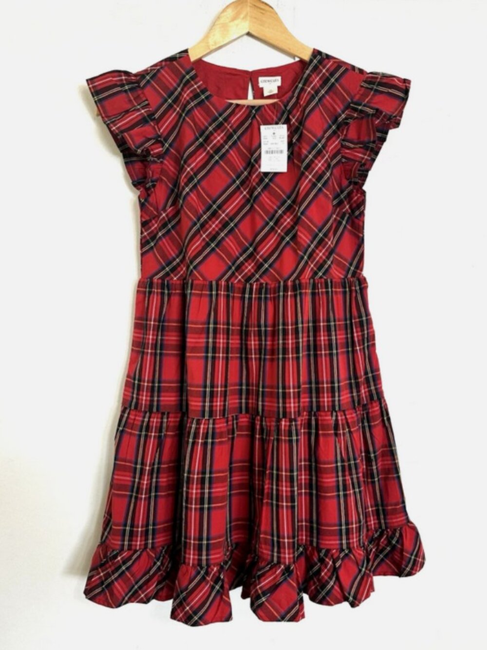 J. Crew Crew Cuts Red Tartan Plaid Dress NWT Girls 12 Holiday Christmas
